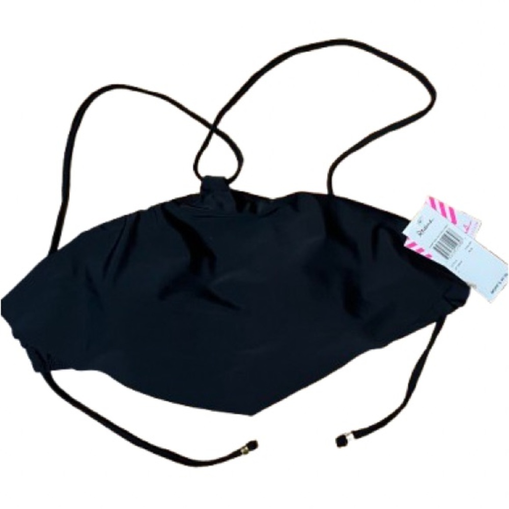 NWT Raisins Black High Neck Bikini Swim Top Size Large